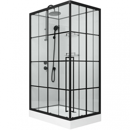 Душевая кабина Niagara Стандарт (Standart) ST120/80/15QL/KL/BKT 120x80, L, прямоугольная, стекло прозрачное