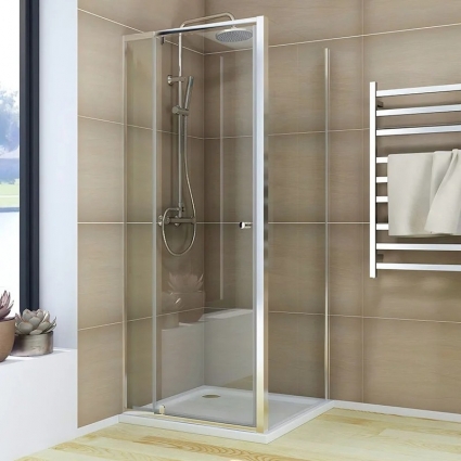Душевой уголок Veconi Rovigo RV-026 100х70 см, профиль матовый хром, стекло прозрачное, прямоугольный, двери распашные