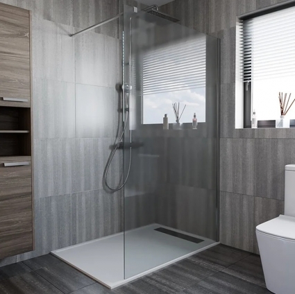 Душевая перегородка Bauedge Stil TY0020 90, профиль хром, стекло прозрачное в современном стиле