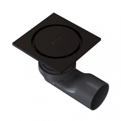 Душевой трап точечный Knotlor SDSC100BL, матовый черный