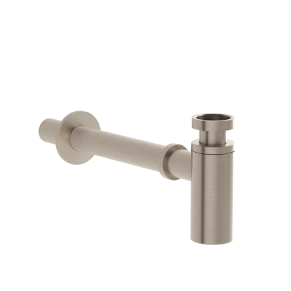 Сифон для раковины VitrA Ориджин (Origin) A4512334 32 мм, трубный, с сухим затвором, брашированный никель, выпуск боковой