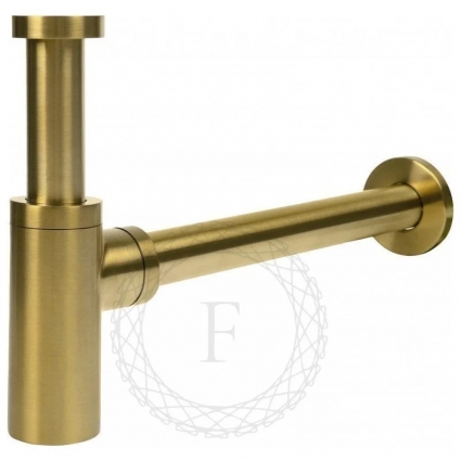 Сифон для раковины FILARETE FL70GL, золотой сатин, выпуск боковой