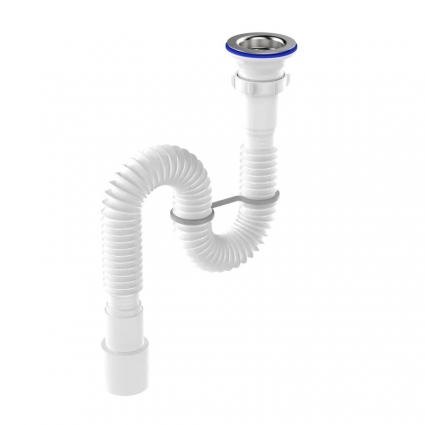 Сифон для раковины Aquant Standart F113-55-MR 40 мм, бутылочный, глянцевый хром