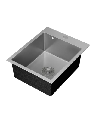 Bauedge Мойка кухонная из нержавеющей стали BAU КТ4050S, сифон в комплекте., прямоугольная