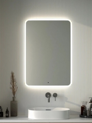 Зеркало Defesto DF 3809R 70x100 с матированием и LED-подсветкой, 32W, ИК - выключатель, нейтральный белый свет