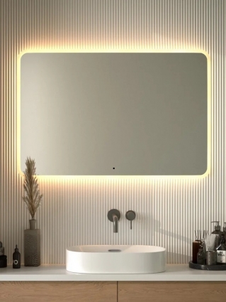 Зеркало Defesto DF 3820RH 120x80 с матированием и LED-подсветкой, 38W, ИК - выключатель, теплый желтый свет