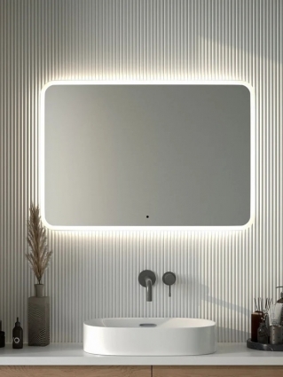 Зеркало Defesto DF 3809RH 100x70 с матированием и LED-подсветкой, 32W, ИК - выключатель, нейтральный белый свет