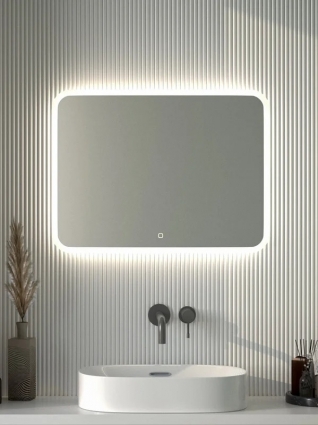Зеркало Defesto DF 3807SH 80x60 с матированием и LED-подсветкой, 25W, сенсорный выключатель, нейтральный белый свет