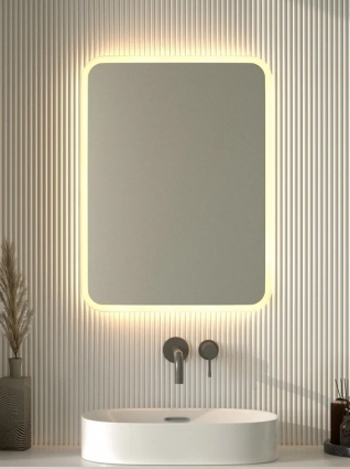 Зеркало Defesto DF 3817 60x80 с матированием и LED-подсветкой, 25W, без выключателя, теплый желтый свет