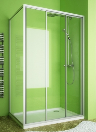 Душевой уголок GuteWetter Practic Rectan GK-403 правая 125x75 см стекло бесцветное, профиль матовый хром, прямоугольный, двери раздвижные