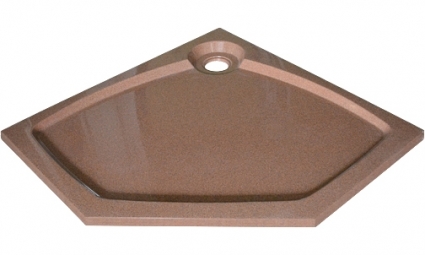 Поддон для душа GuteWetter Deluxe 90x90x4 P терракот пятиугольный, низкий