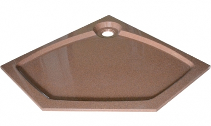 Поддон для душа GuteWetter Deluxe 100x100x2 P терракот пятиугольный, низкий