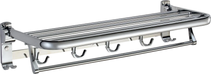 Полка для полотенец в ванную Savol S-007099 хром, откидная, подвесной
