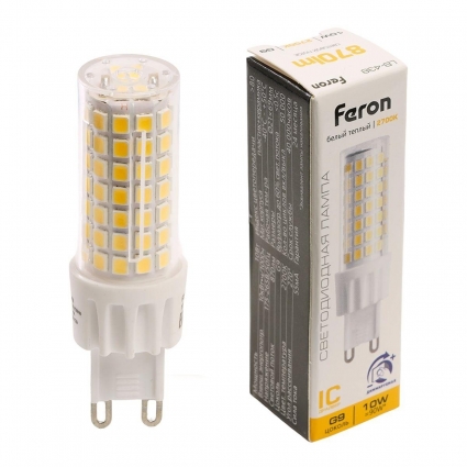 Лампа светодиодная диммируемая Feron LB-438 G9 10W 2700K 51741 цвет белый