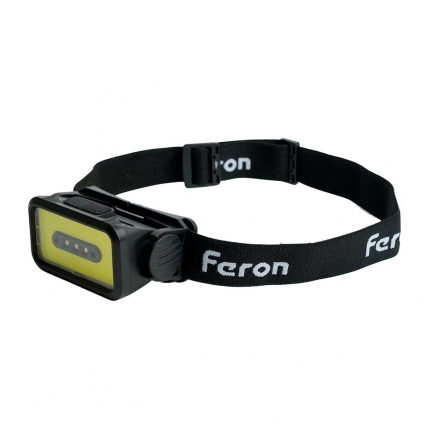 Фонарь налобный Feron TH2315 c аккумулятором 5W 2000mAh IP44 USB type-C ABS пластик 51620 цвет черный