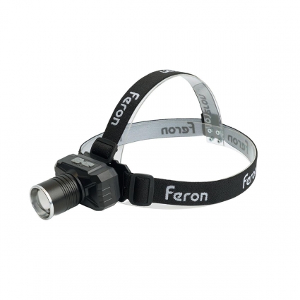 Фонарь налобный Feron TH2314 c аккумулятором 20W 2500mAh IP44 USB type-C Алюминий 51621 цвет черный