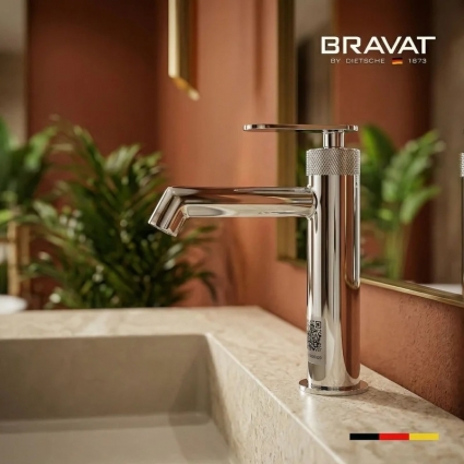 Смеситель для раковины цвет хром BRAVAT F1789920CP-SW однорычажный, длина излива 15.9 см