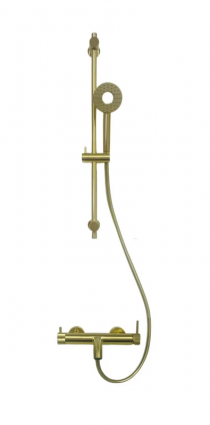 Смеситель для ванны с душем Milleau ML81803M/0705Q.BD-BG брашированное золото, однорычажный, длина излива 22.2 см