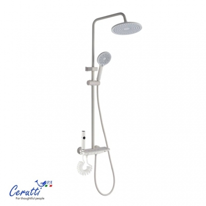 Душевая стойка Cerutti Spa Иджино (Igino) 11408 матовый молочный цвет белый, штанга 109.6 см