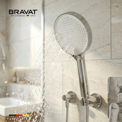 Лейка для душа цвет хром BRAVAT D2272CP-SW 3 режима,  в современном стиле