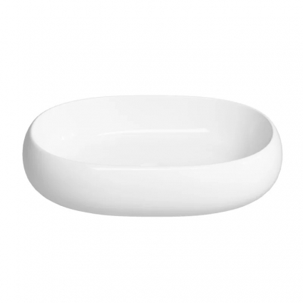 Накладная раковина для ванной комнаты Lavinia Boho Bathroom Sink 33311090: умывальник из фарфора 56 см, овальный, цвет глянцевый белый