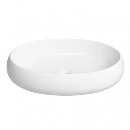 Накладная раковина для ванной комнаты Lavinia Boho Bathroom Sink 33311091: умывальник из фарфора 60 см, овальный, цвет глянцевый белый