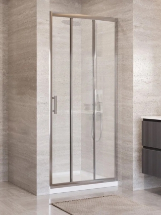 Душевая дверь в нишу BelBagno Формат (Uno) 195-BF-3-100-P-Cr профиль хром, стекло рифленое, раздвижная