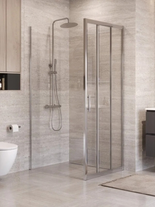 Душевой уголок BelBagno Формат (Uno) 195-AHF-31-80/90-C-Cr профиль хром, стекло прозрачное, прямоугольный, двери раздвижные