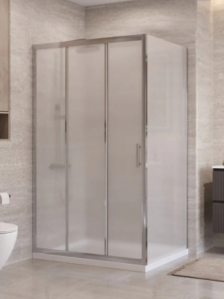 Душевой уголок BelBagno Формат (Uno) 195-AHF-31-120/90-P-Cr профиль хром, стекло рифленое, прямоугольный, двери раздвижные