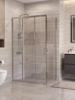 Душевой уголок BelBagno Формат (Uno) 195-AHF-31-110/80-C-Cr профиль хром, стекло прозрачное, прямоугольный, двери раздвижные