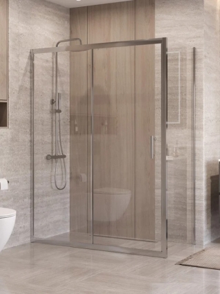 Душевой уголок BelBagno Формат (Uno) 195-AH-1-140/70-C-Cr профиль хром, стекло прозрачное, прямоугольный, двери раздвижные