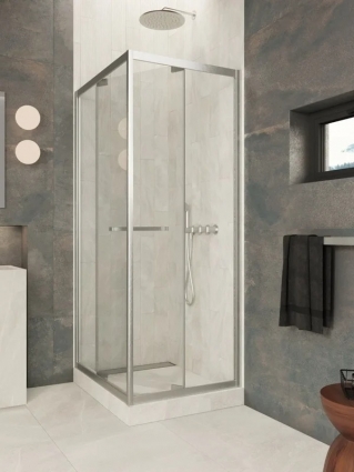 Душевой уголок Vegas Glass Z+ZPV Внутрь 90*90 04 01 профиль никель, стекло прозрачное, квадратный