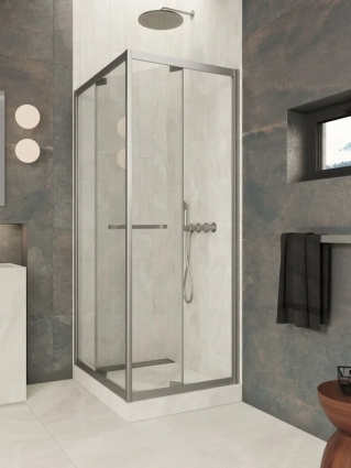 Душевой уголок Vegas Glass Z+ZPV Внутрь 80*100 11 01 профиль оружейная сталь, стекло прозрачное, прямоугольный