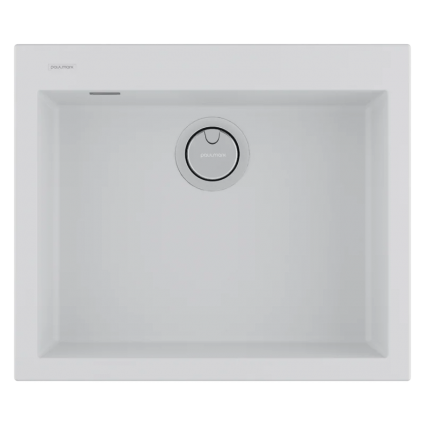 Мойка кухонная Paulmark Decoration 41 PM936051-WH 60x51, белая (white), встраиваемая сверху, искусственный гранит, матовая, прямоугольная