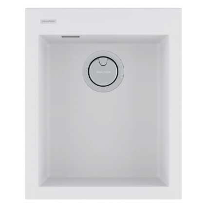 Мойка кухонная Paulmark Decoration 41 PM934150-WH 41x50, белая (white), встраиваемая сверху, искусственный гранит, матовая, прямоугольная