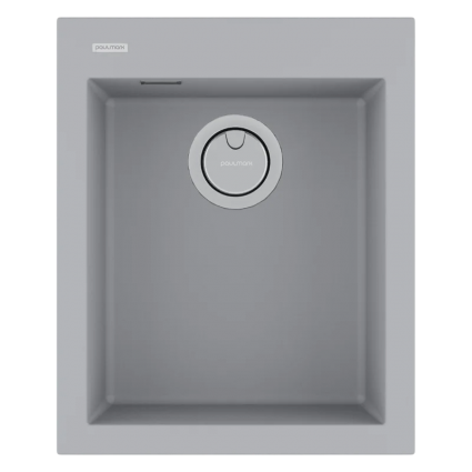 Мойка кухонная Paulmark Decoration 41 PM934150-UGR 41x50, urban grey, встраиваемая сверху, искусственный гранит, матовая, прямоугольная