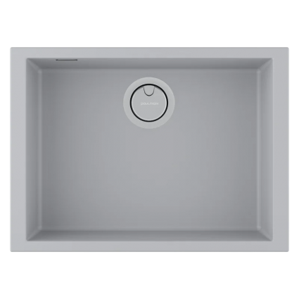 Мойка кухонная Paulmark Neo classic 60 PM966044-UGR 60x43, urban grey, встраиваемая снизу, искусственный гранит, матовая, прямоугольная