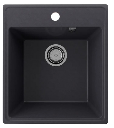 Мойка кухонная Ulgran Quartz Forte 425-08 43x48, космос, встраиваемая сверху, кварц, матовая, прямоугольная