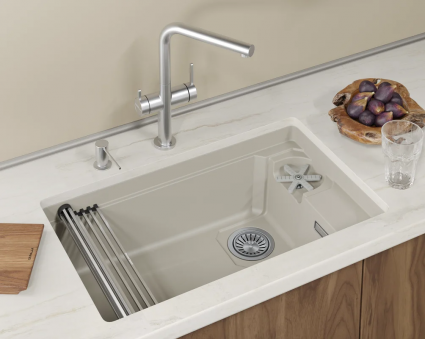 Кухонная мойка Granula  KITCHEN SPACE RINZER 7309RU, КРЕМАН, кварц, прямоугольная