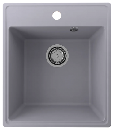 Мойка кухонная Ulgran Quartz Forte 425-05 43x48, бетон, встраиваемая сверху, кварц, матовая, прямоугольная