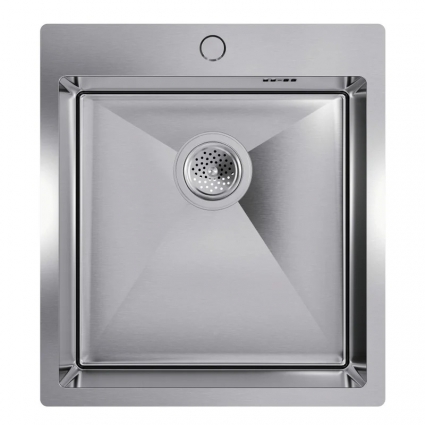 Мойка кухонная Floracio Steel F.4651.SS 46x51, встраиваемая сверху, нержавеющая сталь, матовая, прямоугольная