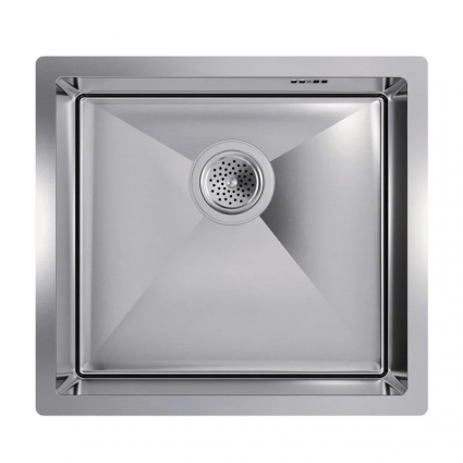Мойка кухонная Floracio Steel F.4844.SS 48x44, встраиваемая сверху, встраиваемая снизу, нержавеющая сталь, матовая, прямоугольная