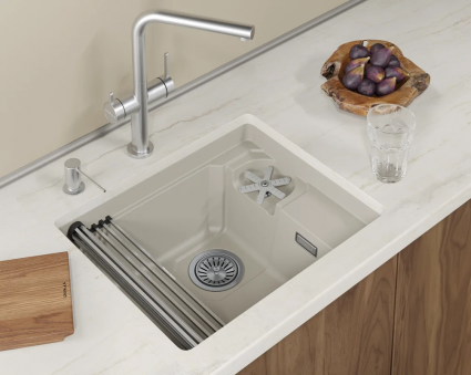 Кухонная мойка Granula  KITCHEN SPACE RINZER 5505RU, КРЕМАН, кварц, прямоугольная