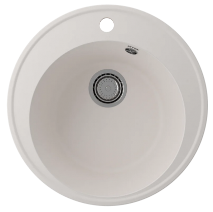 Мойка кухонная Ulgran Quartz Nora 485-01 48x48, жасмин, встраиваемая сверху, кварц, матовая, круглая