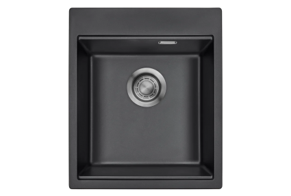 Мойка кухонная Emar Quartz EMQ-1420.Q Морион 42x50, морион, встраиваемая сверху, кварц, матовая, прямоугольная