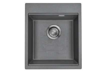 Мойка кухонная Emar Quartz EMQ-1420.Q Антрацит 42x50, антрацит, встраиваемая сверху, кварц, матовая, прямоугольная