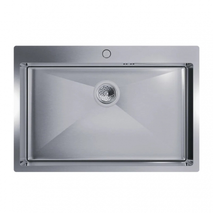 Мойка кухонная Floracio Steel F.7551.SS 75x51, встраиваемая сверху, нержавеющая сталь, матовая, прямоугольная