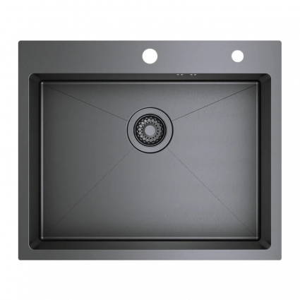 Мойка кухонная Raglo R701.6050.09 60x50, графит, встраиваемая сверху, нержавеющая сталь, матовая, прямоугольная