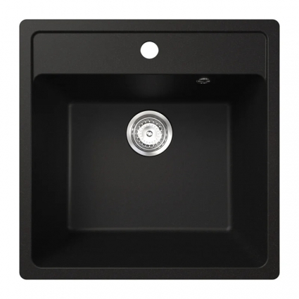Mixline Мойка МЛ-ГМ08 (ML-GM08) КОМФОРТ ультра-черная  (344), 500*500*200мм, матовая
