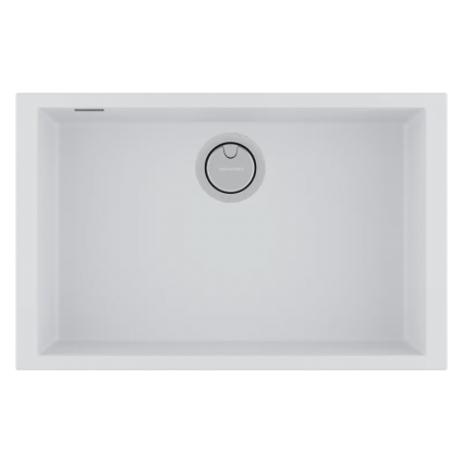 Мойка кухонная Paulmark Neo classic 69 PM966944-WH 69x44, белая (white), встраиваемая снизу, искусственный гранит, матовая, прямоугольная